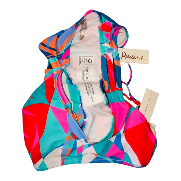 Abstract colorblock 2piece‎ geometric print halter bikini set size XS new - Picture 10 of 14